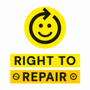 right to repair logo in yellow